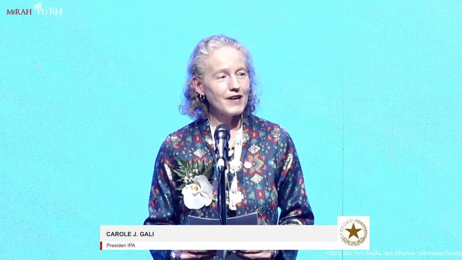 Presiden IPA Carole J. di acara Peresmian Pembukaan Konvensi dan Pameran Tahunan ke-49 IPA, Tangerang, 21 Mei 2025. (Tangkapan Layar Youtube)