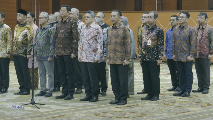 Pelantikan pejabat eselon I Kementerian Keuangan, Jumat (23/5/2025). (YouTube/Kementerian Keuangan)