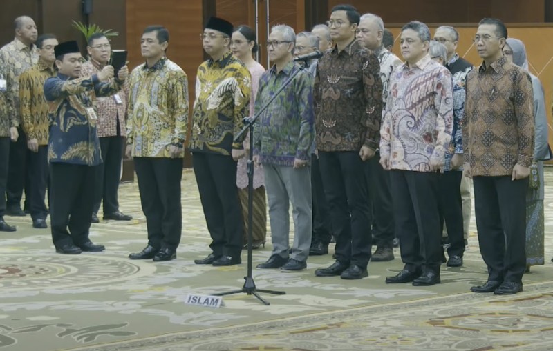 Pelantikan pejabat eselon I  Kementerian Keuangan, Jumat (23/5/2025). (YouTube/Kementerian Keuangan)