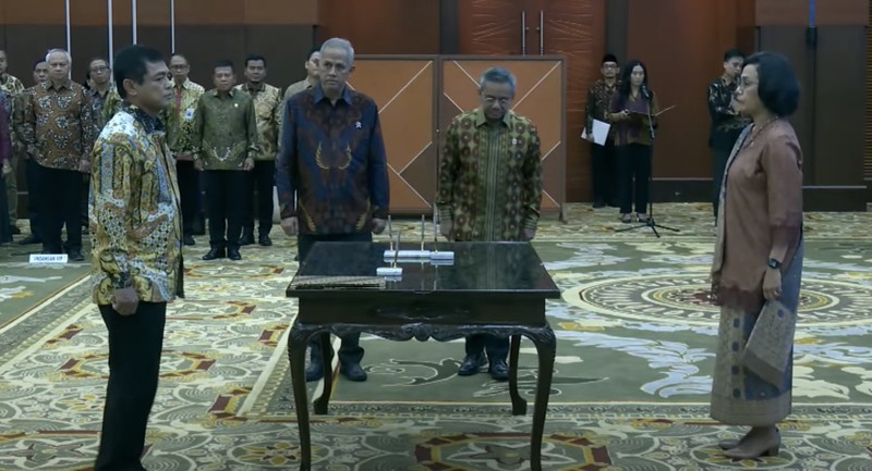 Pelantikan pejabat eselon I  Kementerian Keuangan, Jumat (23/5/2025). (YouTube/Kementerian Keuangan)