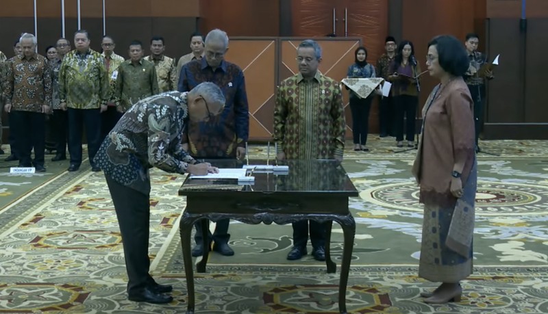 Pelantikan pejabat eselon I Kementerian Keuangan, Jumat (23/5/2025). (YouTube/Kementerian Keuangan) Pelantikan pejabat eselon I Kementerian Keuangan, Jumat (23/5/2025). (YouTube/Kementerian Keuangan)