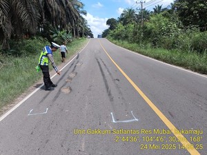 Warga Sungai Lilin Tewas Usai Motornya Ditabrak Truk dari Belakang