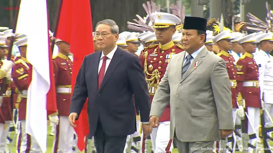 Kunjungan Resmi Premier Republik Rakyat Tiongkok (RRT) Li Qiang, Istana Merdeka, 25 Mei 2025. (Tangkapan layar youtube Setpres RI)