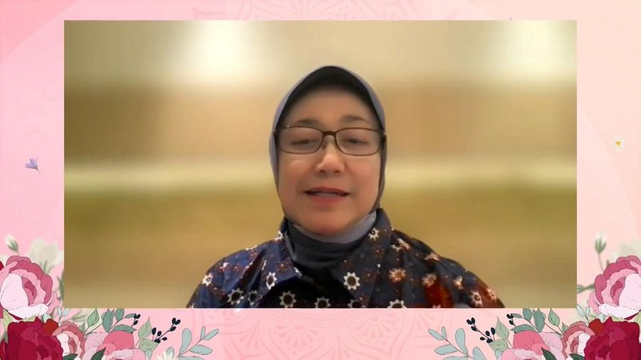 Deputi Bidang Ekonomi dan Transformasi Digital Kementerian PPN/Bappenas, Vivi Yulaswati menyampaikan paparan secara virtual dalam acara Top Women Fest CNBC Indonesia 2025, Sabtu (24/5/2025). (CNBC Indonesia)
