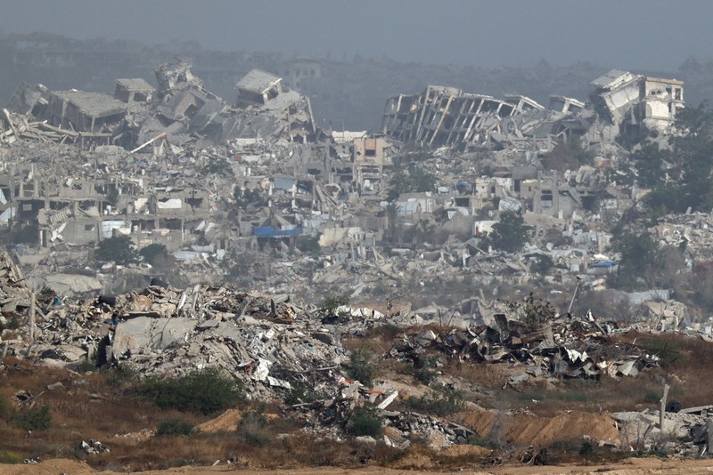A general view shows destruction in North Gaza, as seen from Israel, May 27, 2025 REUTERS/Amir Cohen     TPX IMAGES OF THE DAY
