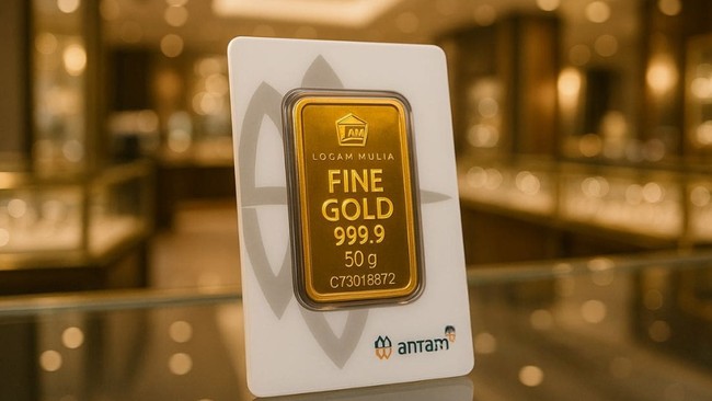 Harga Emas Antam Hari Ini Turun Rp50.000 Jadi Rp2,8 Juta/Gram