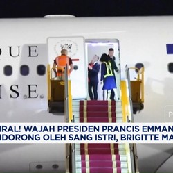 Video: Viral! Wajah Presiden Prancis Emmanuel Macron Didorong Istri
