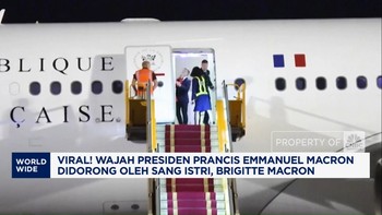 Video: Viral! Wajah Presiden Prancis Emmanuel Macron Didorong Istri