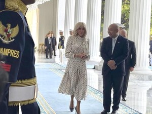Momen Didit Ngobrol dengan Brigitte Macron di Istana Merdeka