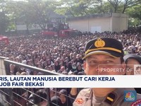 Video: Miris, Lautan Manusia Berebut Cari Kerja di Job Fair Bekasi