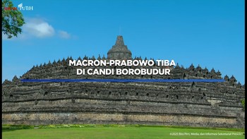Macron-Prabowo Tiba di Candi Borobudur