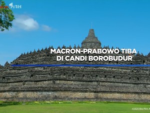 Macron-Prabowo Tiba di Candi Borobudur