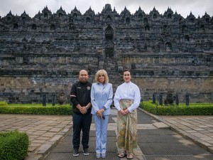 Menpar Widiyanti Dampingi Ibu Negara Prancis Kelilling Candi Borobudur