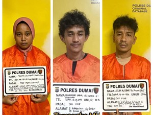 Polres Dumai Tangkap 3 Pencuri Emas dan Arloji Puluhan Juta di Rumah PNS
