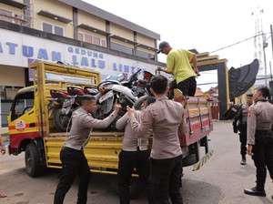 Penampakan Motor Peserta Konvoi Hendak Geruduk Mapolres Lamongan Disita