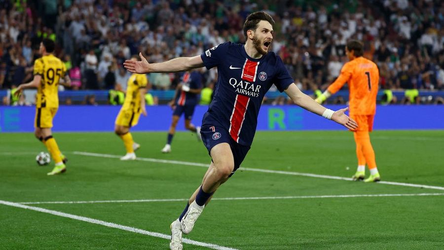 PSG menjuarai Liga Champions 2024/2025. PSG juara setelah menaklukkan Inter Milan dalam laga final yang berlangsung di Stadion Allianz Arena, Munchen, Minggu (1/6/2025) dini hari WIB. (REUTERS/Peter Cziborra)