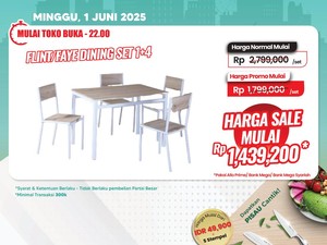Beli Satu Set Meja Makan di Transmart Full Day Sale Hemat Banget