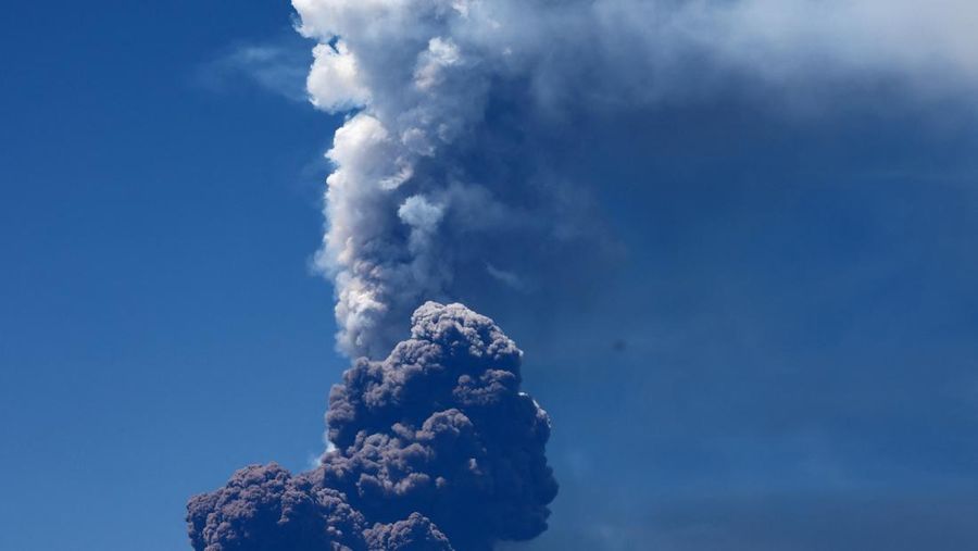 Volcanic steam rises from Mount Etna, near Motta Camastra, Sicily, Italy, June 2, 2025.     REUTERS/Joachim Herrmann