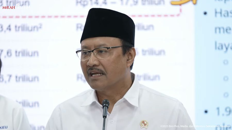 Menteri Sosial, Saifullah Yusuf (Gus Ipul) dalam Keterangan Pers Menteri Usai Ratas Terkait Stimulus Ekonomi, Kantor Presiden, 2 Juni 2025. (Tangkapan Layar Youtube)