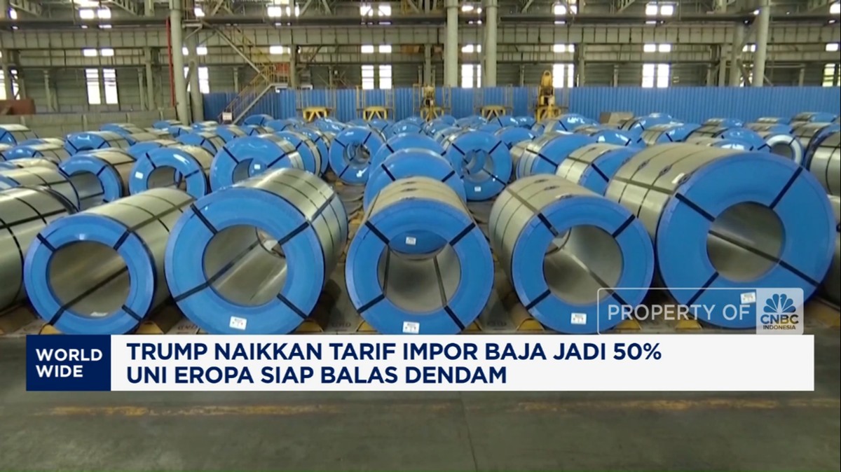 Video: Trump Naikkan Tarif Impor Baja Jadi 50%, Uni Eropa Balas Dendam