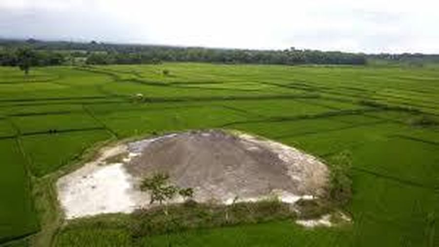 Fenomena Mud Volcano di Grobogan: Ketika Gundukan Lumpur Diduga Gunung Api. (Dok. Perpustakaan Fakultas Geografi UGM)