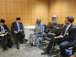 Menko Airlangga Temui Dirjen WTO, Bahas Sistem Perdagangan Multilateral