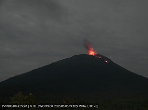 Gunung Ile Lewotolok Meletus, Lava Mengalir 300 Meter