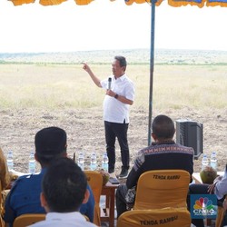 Menteri Trenggono Cek Lokasi Pembangunan Tambak Udang Terbesar di RI