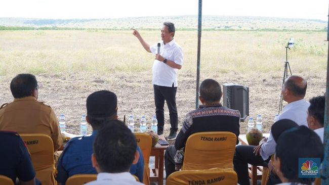 Menteri Trenggono Cek Lokasi Pembangunan Tambak Udang Terbesar di RI
