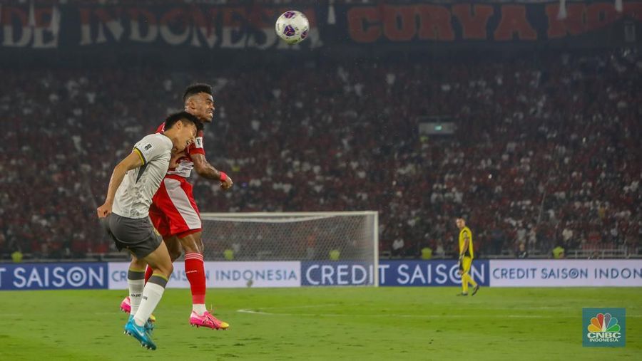Indonesia vs China Timnas Indonesia berhasil mengalahkan China dengan skor 1-0 Kualifikasi Piala Dunia 2026 Grup C Zona Asia di Stadion Utama Gelora Bung Karno (SUGBK), Senayan, Jakarta, Kamis (5/6/2025). (CNBC Indonesia/Faisal Rahman)