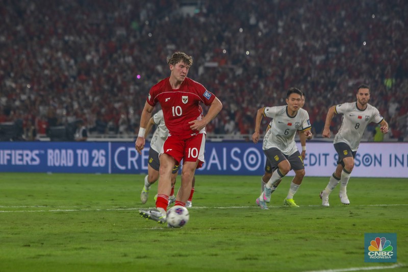 Timnas Indonesia berhasil mengalahkan China dengan skor 1-0 Kualifikasi Piala Dunia 2026 Grup C Zona Asia di Stadion Utama Gelora Bung Karno (SUGBK), Senayan, Jakarta, Kamis (5/6/2025).  (CNBC Indonesia/Faisal Rahman)
