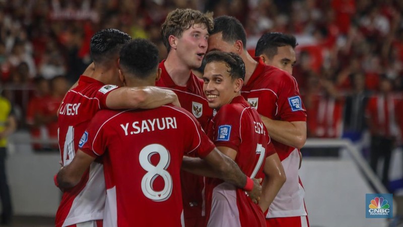 Timnas Indonesia berhasil mengalahkan China dengan skor 1-0 Kualifikasi Piala Dunia 2026 Grup C Zona Asia di Stadion Utama Gelora Bung Karno (SUGBK), Senayan, Jakarta, Kamis (5/6/2025).  (CNBC Indonesia/Faisal Rahman)