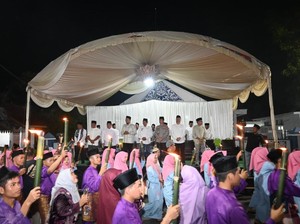 Kapolres Pimpin Pengamanan Takbir Keliling Malam Idul Adha di Inhu Riau