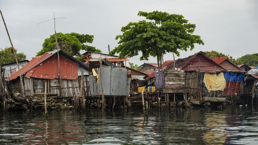 Pemandangan udara Pulau Gardi Sugdub, di Kepulauan Guna Yala, Panama yang diambil pada tanggal 27 Mei 2025.  (Photo by MARTIN BERNETTI / AFP)
