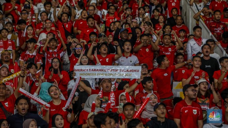 Timnas Indonesia berhasil mengalahkan China dengan skor 1-0 Kualifikasi Piala Dunia 2026 Grup C Zona Asia di Stadion Utama Gelora Bung Karno (SUGBK), Senayan, Jakarta, Kamis (5/6/2025).  (CNBC Indonesia/Faisal Rahman)