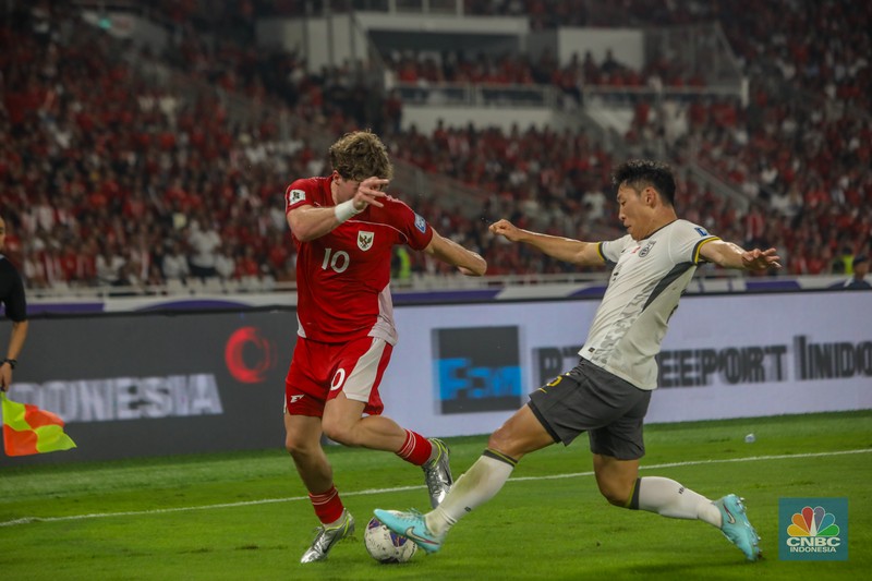 Timnas Indonesia berhasil mengalahkan China dengan skor 1-0 Kualifikasi Piala Dunia 2026 Grup C Zona Asia di Stadion Utama Gelora Bung Karno (SUGBK), Senayan, Jakarta, Kamis (5/6/2025).  (CNBC Indonesia/Faisal Rahman)