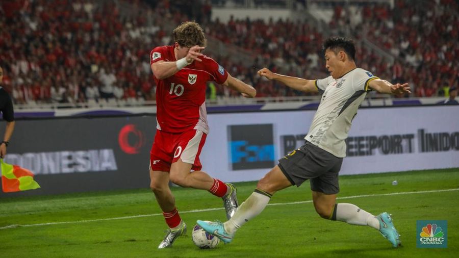 Indonesia vs China Timnas Indonesia berhasil mengalahkan China dengan skor 1-0 Kualifikasi Piala Dunia 2026 Grup C Zona Asia di Stadion Utama Gelora Bung Karno (SUGBK), Senayan, Jakarta, Kamis (5/6/2025). (CNBC Indonesia/Faisal Rahman)