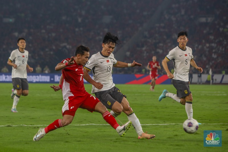 Indonesia vs China Timnas Indonesia berhasil mengalahkan China dengan skor 1-0 Kualifikasi Piala Dunia 2026 Grup C Zona Asia di Stadion Utama Gelora Bung Karno (SUGBK), Senayan, Jakarta, Kamis (5/6/2025). (CNBC Indonesia/Faisal Rahman)