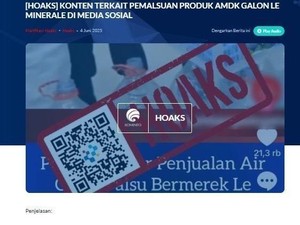 Isu Galon Palsu Le Minerale Dilabeli Hoaks, Pakar: Motif Persaingan Bisnis
