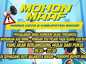 Ada Event Lari dari Kota ke Kabupaten Bogor Malam Ini, Hindari Rute Berikut