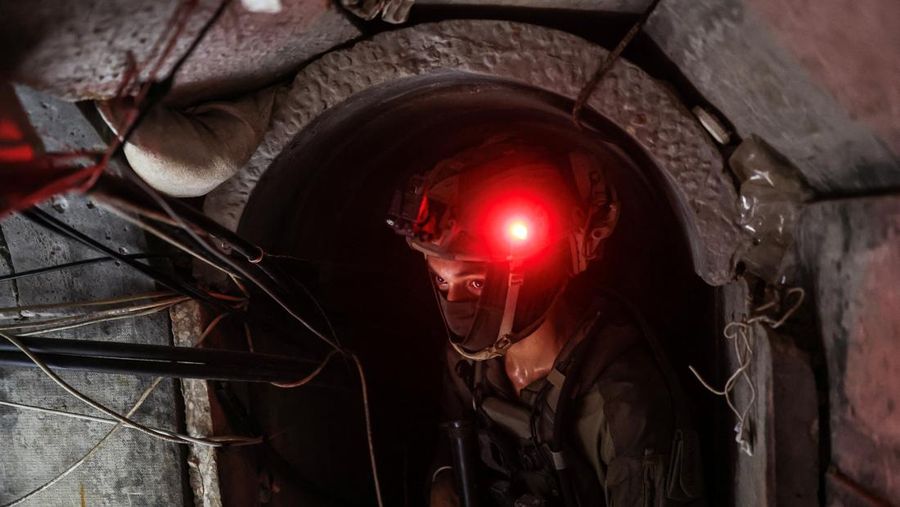 Israeli soldiers walk out from a tunnel underneath the European Hospital in Khan Younis at the Gaza Strip, amid the ongoing ground operation of the Israeli army against Palestinian Islamist group Hamas, June 8, 2025. REUTERS/Ronen Zvulun EDITOR'S NOTE: REUTERS PHOTOGRAPHS WERE REVIEWED BY THE IDF AS PART OF THE CONDITIONS OF THE EMBED. NO PHOTOS WERE REMOVED.