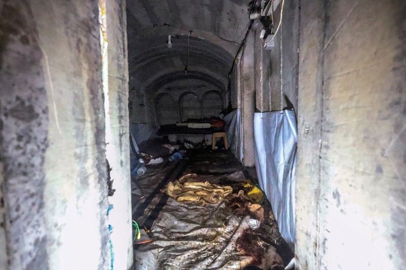 Israeli soldiers walk out from a tunnel underneath the European Hospital in Khan Younis at the Gaza Strip, amid the ongoing ground operation of the Israeli army against Palestinian Islamist group Hamas, June 8, 2025. REUTERS/Ronen Zvulun EDITOR'S NOTE: REUTERS PHOTOGRAPHS WERE REVIEWED BY THE IDF AS PART OF THE CONDITIONS OF THE EMBED. NO PHOTOS WERE REMOVED.