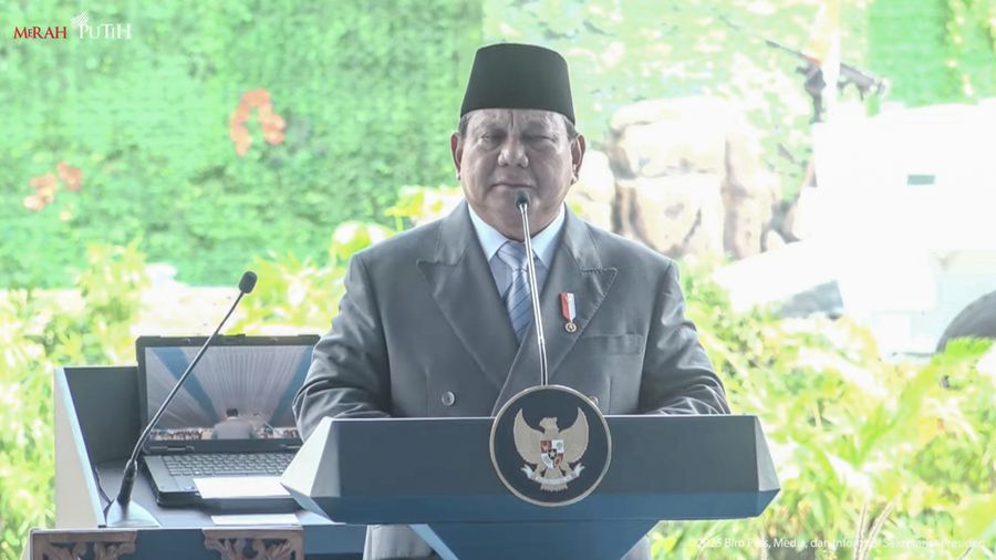Presiden Prabowo Subianto menyampaikan sambutan dalam Pembukaan Indodefence Expo & Forum, Jakarta, Rabu (11/6/2025). (Tangkapan Layar Youtube Sekretariat Presiden)