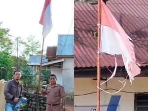 Lurah Belalau I Buka Suara Terkait Bendera Merah Putih yang Lusuh dan Robek