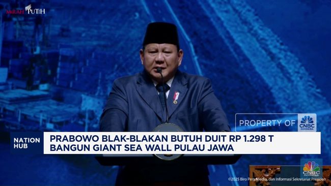 Video: Prabowo Akui Butuh Duit Rp 1.298 T Bangun Giant Sea Wall