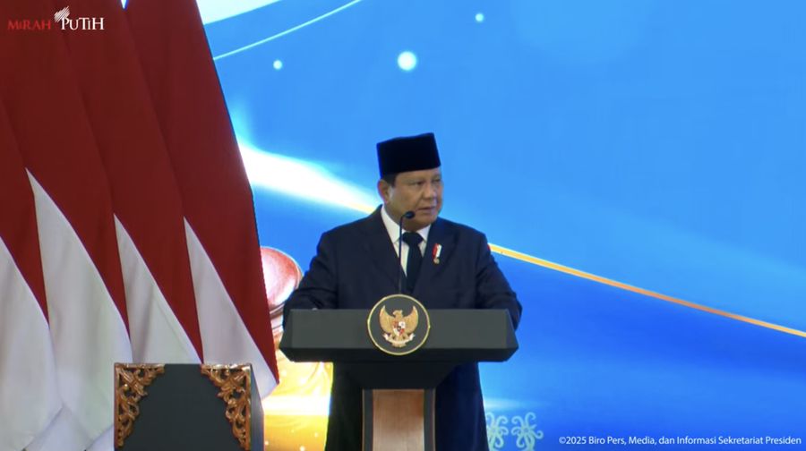 Presiden RI, Prabowo Subianto di acara Pengukuhan Hakim Mahkamah Agung Republik Indonesia, Jakarta, 12 Juni 2025. (Tangkapan Layar Youtube)