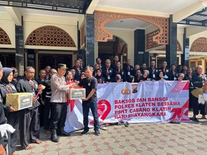 Polres Klaten dan PSHT Gelar Baksos dalam Peringatan Hari Bhayangkara ke-79