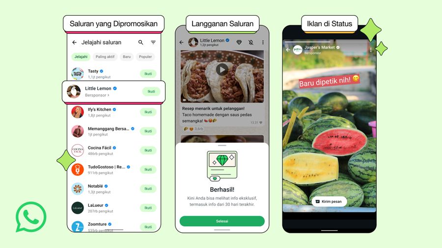 Fitur baru muncul di WhatsApp Channel dan Status WhatsApp.