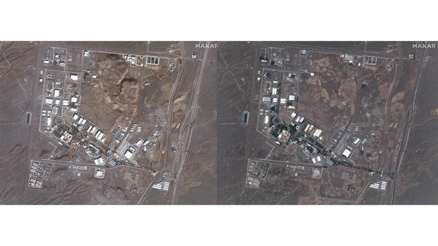 Gambar citra menunjukkan fasilitas nuklir Natanz sebelum dan setelah serangan udara Israel di Iran. (Maxar Technologies/Handout via REUTERS) Gambar citra menunjukkan fasilitas nuklir Natanz sebelum dan setelah serangan udara Israel di Iran. (Maxar Technologies/Handout via REUTERS)