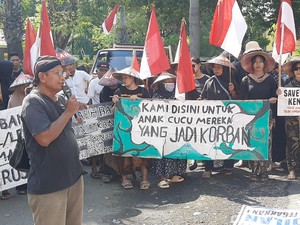 Warga Sukolilo Pati Kembali Demo Desak Tambang di Pegunungan Kendeng Ditutup